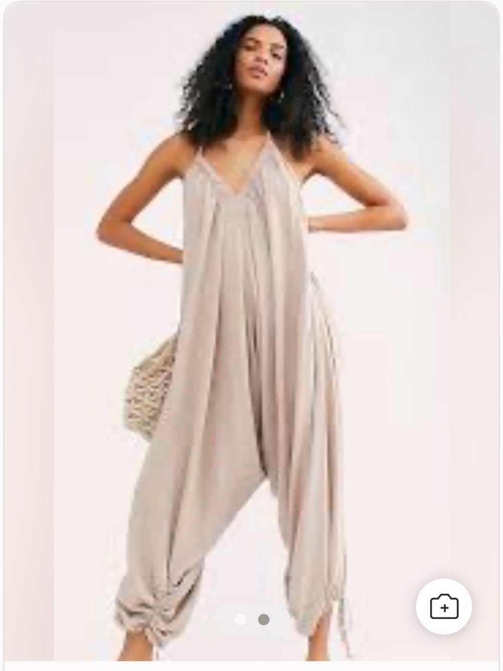 Free People Beige Cream Harem Jumpsuit